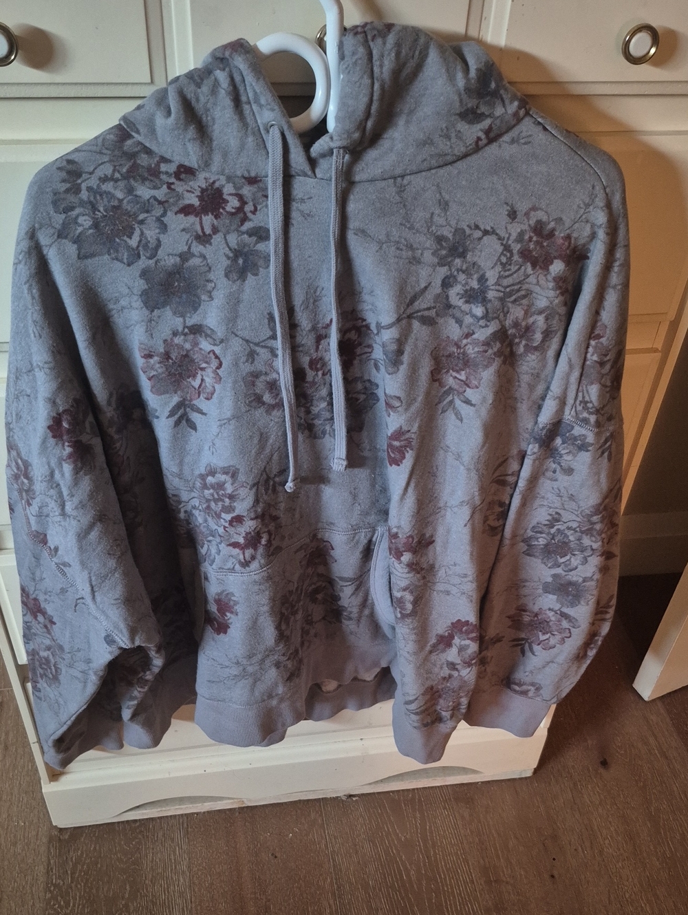 torrid Gray Floral Pullover Hoodie